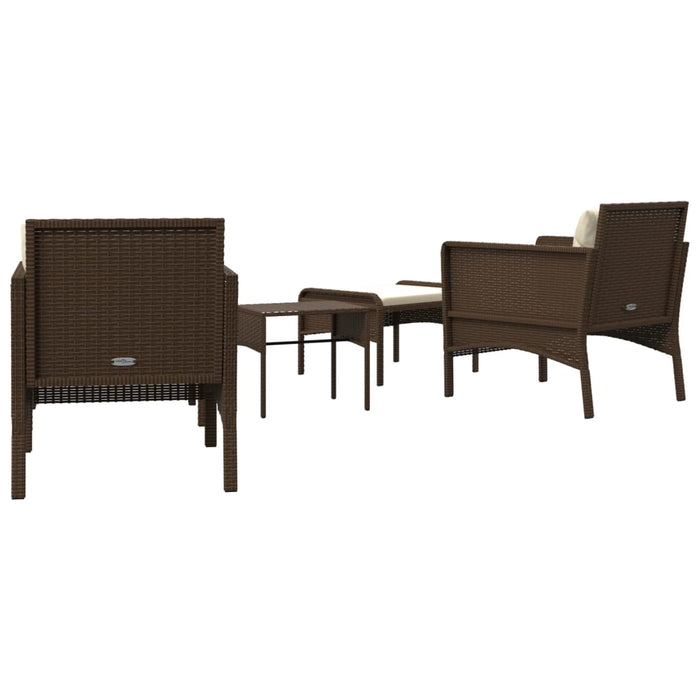 Set Divani da Giardino 5 pz con Cuscini Marrone in Polyrattan cod mxl 35625