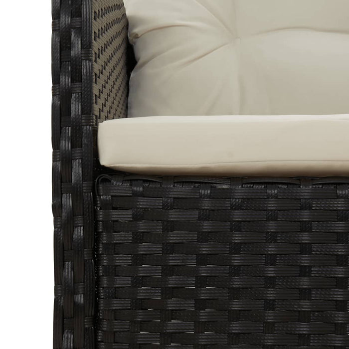 Set Divani da Giardino 5 pz con Cuscini Nero in Polyrattan 319681