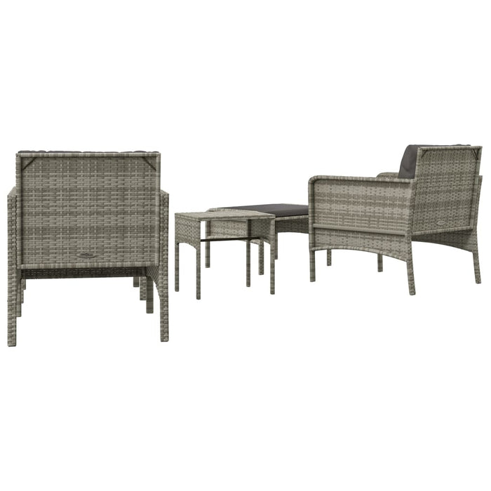 Set Divani da Giardino 5 pz con Cuscini in Polyrattan Grigio cod mxl 35621