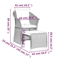 Set Divani da Giardino 2 pz con Cuscini in Polyrattan Marrone cod mxl 42705