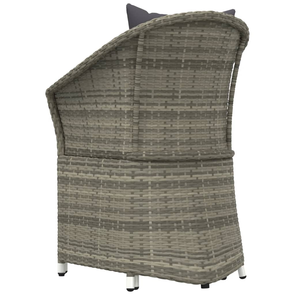 Set di Divani da Giardino 2 pz con Cuscini in Polyrattan Grigio 319685