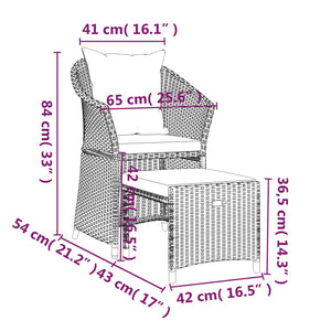 Set di Divani da Giardino 2 pz con Cuscini in Polyrattan Grigio cod mxl 43296