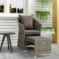 Set di Divani da Giardino 2 pz con Cuscini in Polyrattan Grigio 319685