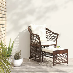 Set Divani da Giardino 2 pz con Cuscini in Polyrattan Marronecod mxl 119399