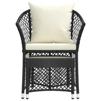 Set da Giardino 2 pz con Cuscini Nero in Polyrattan 319687