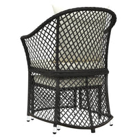 Set da Giardino 2 pz con Cuscini Nero in Polyrattan 319687