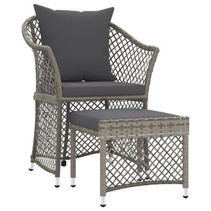 Set di Divani da Giardino 2 pz con Cuscini in Polyrattan Grigio 319688