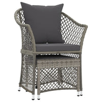 Set di Divani da Giardino 2 pz con Cuscini in Polyrattan Grigio 319688