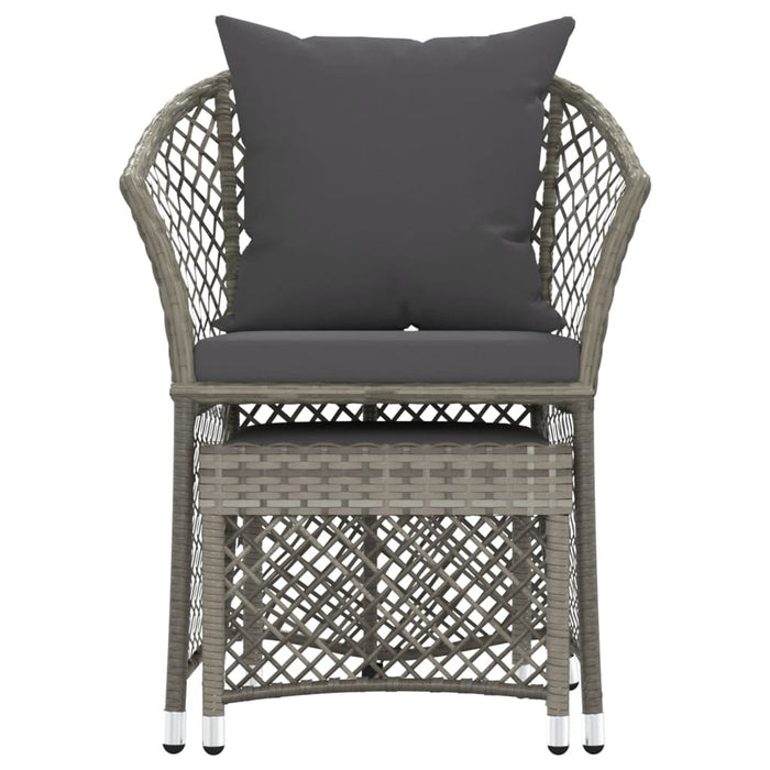 Set di Divani da Giardino 2 pz con Cuscini in Polyrattan Grigio 319688