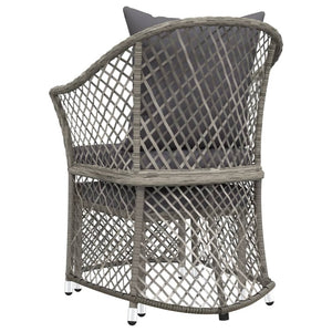 Set di Divani da Giardino 2 pz con Cuscini in Polyrattan Grigio 319688