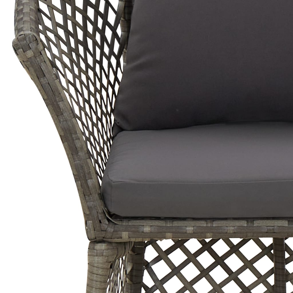 Set di Divani da Giardino 2 pz con Cuscini in Polyrattan Grigio 319688