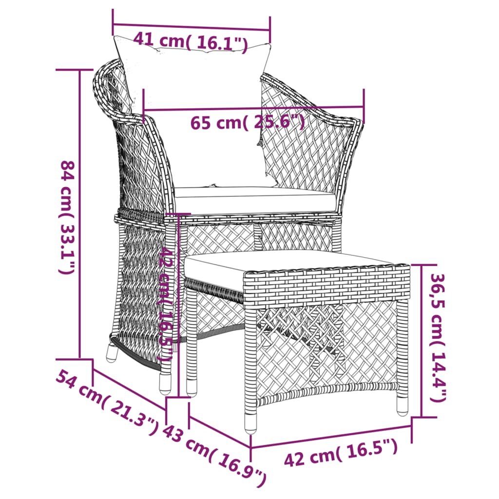 Set di Divani da Giardino 2 pz con Cuscini in Polyrattan Grigio 319688