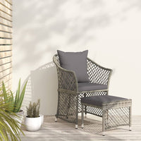 Set di Divani da Giardino 2 pz con Cuscini in Polyrattan Grigio 319688