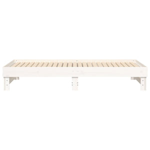 Dormeuse Estraibile Bianca 2x(100x200)cm Legno Massello di Pino 823375