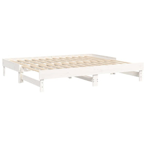 Dormeuse Estraibile Bianca 2x(90x200) cm Legno Massello di Pino 823380