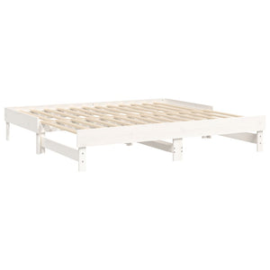 Dormeuse Estraibile Bianca 2x(90x190) cm Legno Massello di Pino 823390