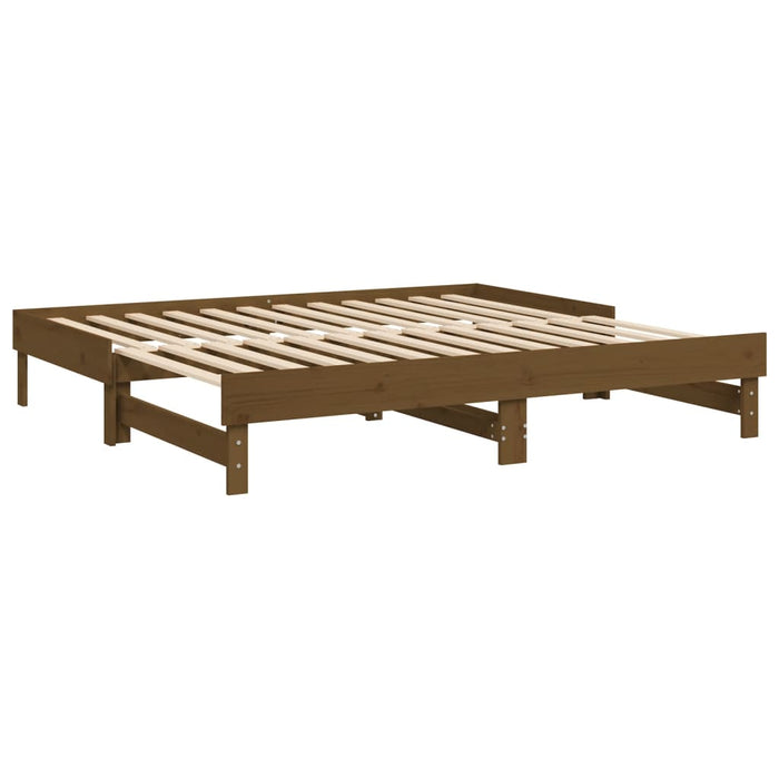 Dormeuse Estraibile Miele 2x(75x190) cm Legno Massello di Pino 823397