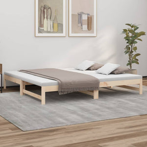 Dormeuse Estraibile 2x(80x200) cm in Legno Massello di Pino cod mxl 58066