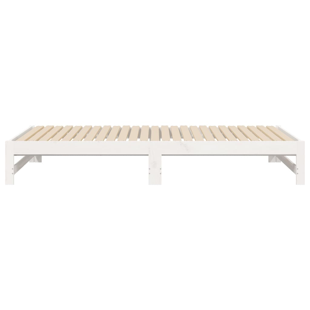 Dormeuse Estraibile Bianca 2x(80x200) cm Legno Massello di Pino