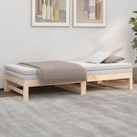 Dormeuse Estraibile 2x(90x190) cm Legno Massello di Pino cod mxl 55112