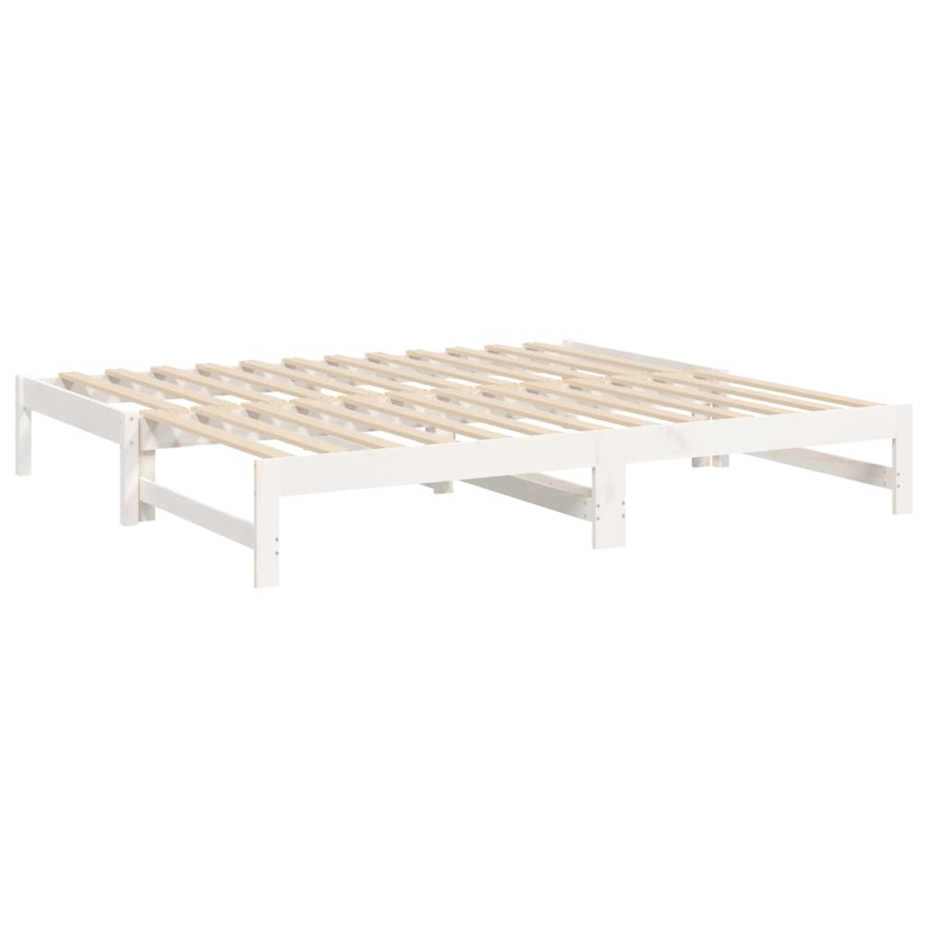 Dormeuse Estraibile Bianca 2x(75x190) cm Legno Massello di Pino 823420