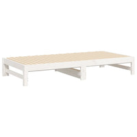 Dormeuse Estraibile Bianca 2x(75x190) cm Legno Massello di Pino 823420