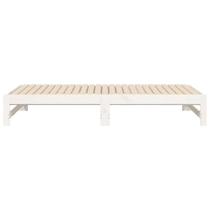 Dormeuse Estraibile Bianca 2x(75x190) cm Legno Massello di Pino 823420