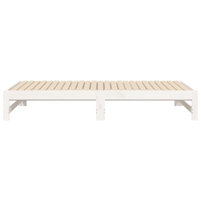 Dormeuse Estraibile Bianca 2x(75x190) cm Legno Massello di Pino 823420