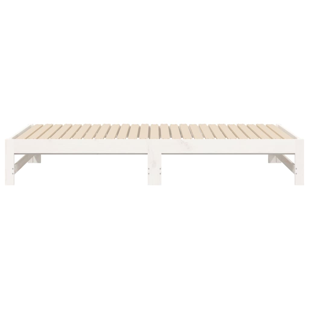 Dormeuse Estraibile Bianca 2x(75x190) cm Legno Massello di Pino cod mxl 59424