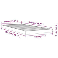 Giroletto Bianco 90x200 cm in Legno Massello di Pino cod mxl 64611