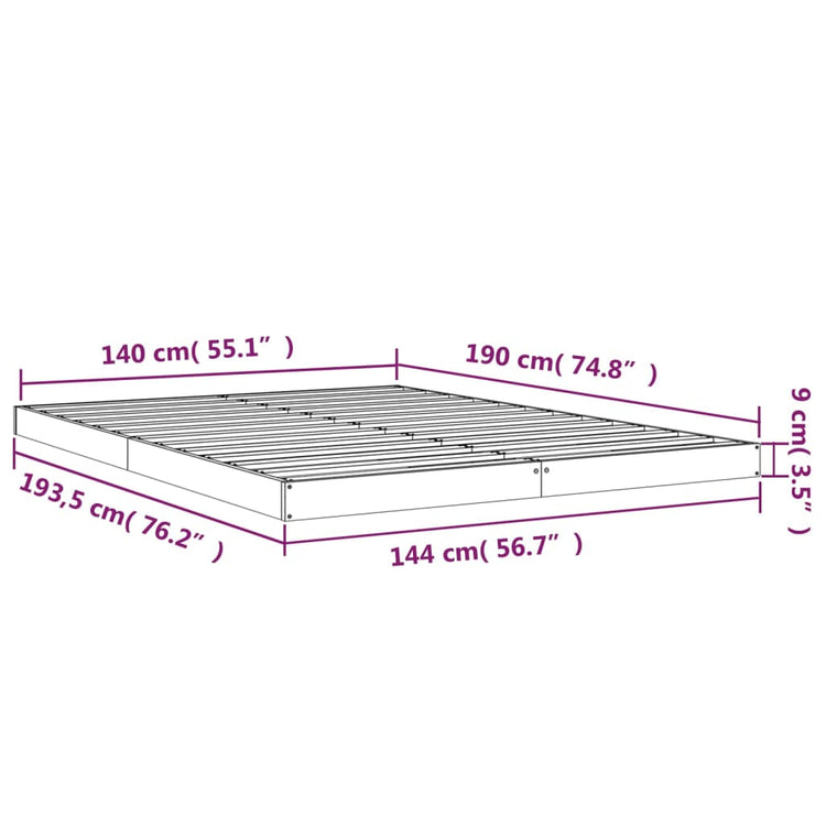 Giroletto Bianco 140x190 cm in Legno Massello di Pino cod mxl 60568