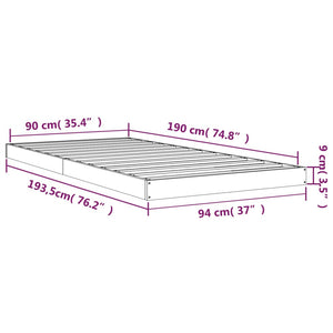 Giroletto Grigio 90x190 cm in Legno Massello di Pino 3FT Single 823481