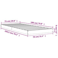 Giroletto 75x190 cm in Legno Massello di Pino 2FT6 Small Single 823484