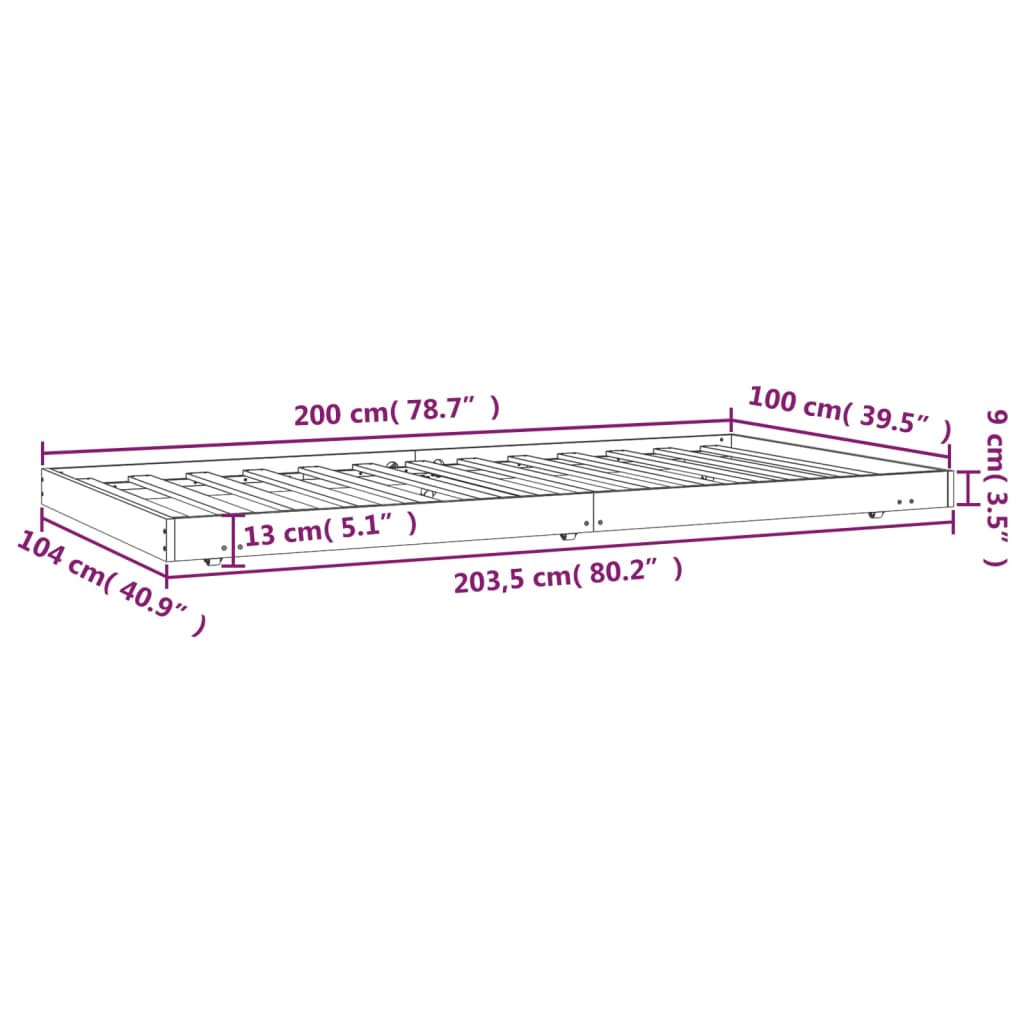 Giroletto 100x200 cm in Legno Massello di Pino cod mxl 63516