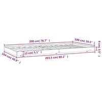 Giroletto 100x200 cm in Legno Massello di Pino 823489