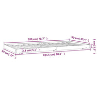 Giroletto Bianco 90x200 cm in Legno Massello di Pino cod mxl 57193