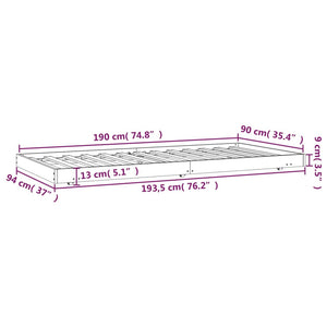 Giroletto Miele 90x190 cm in Legno Massello di Pino 823507