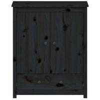 Credenza Nera 83x41,5x100 cm in Legno Massello di Pino 823518