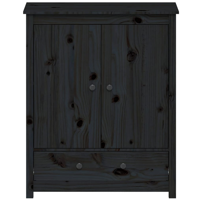 Credenza Nera 83x41,5x100 cm in Legno Massello di Pino 823518