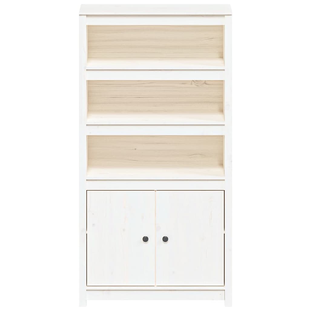 Credenza Bianca 80x35x154 cm in Legno Massello di Pino