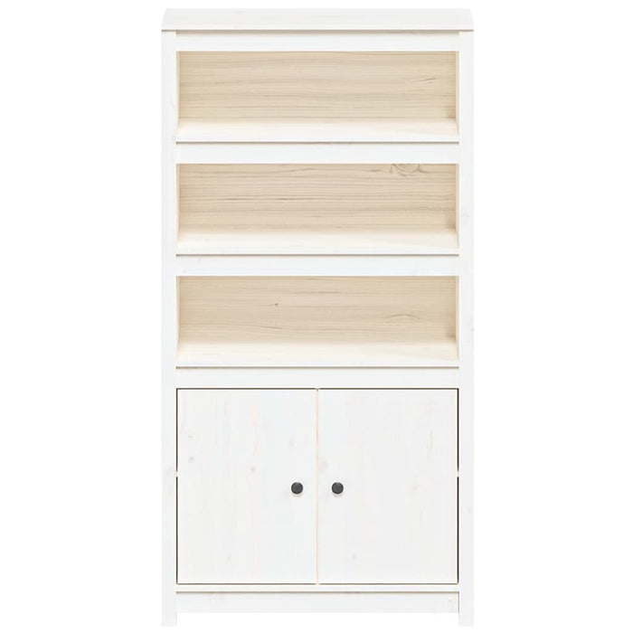 Credenza Bianca 80x35x154 cm in Legno Massello di Pino