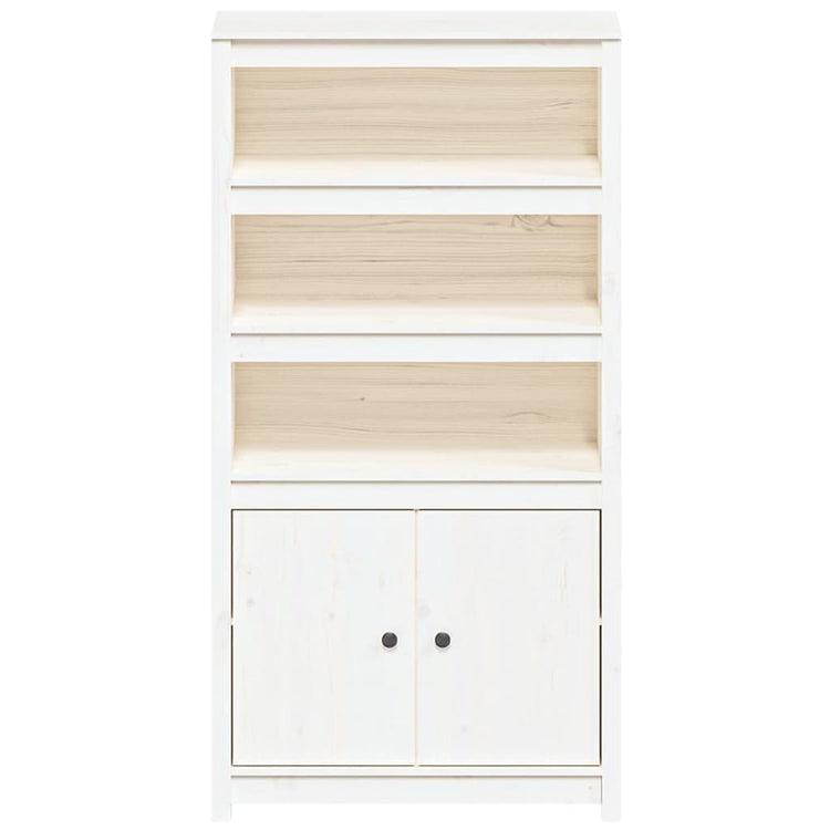 Credenza Bianca 80x35x154 cm in Legno Massello di Pino