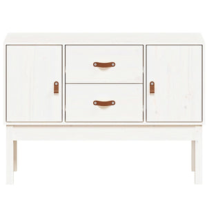 Credenza Bianca 110x40x78 cm in Legno Massello di Pino