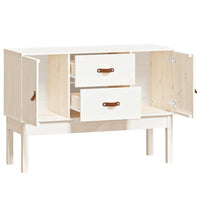 Credenza Bianca 110x40x78 cm in Legno Massello di Pino