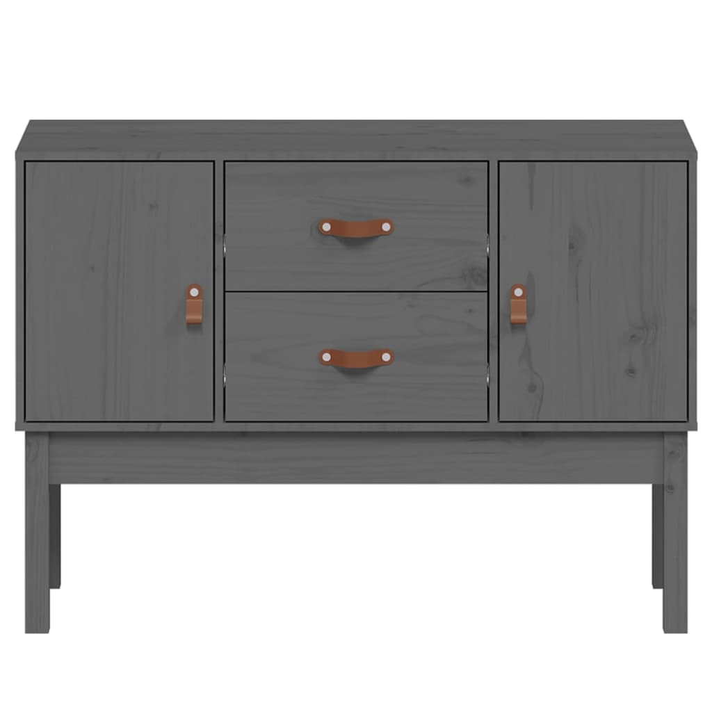 Credenza Grigia 110x40x78 cm in Legno Massello di Pino