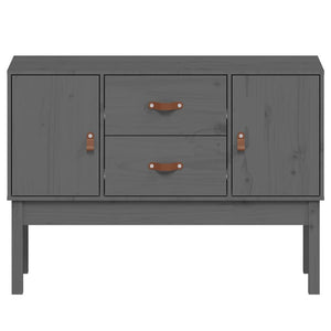 Credenza Grigia 110x40x78 cm in Legno Massello di Pino