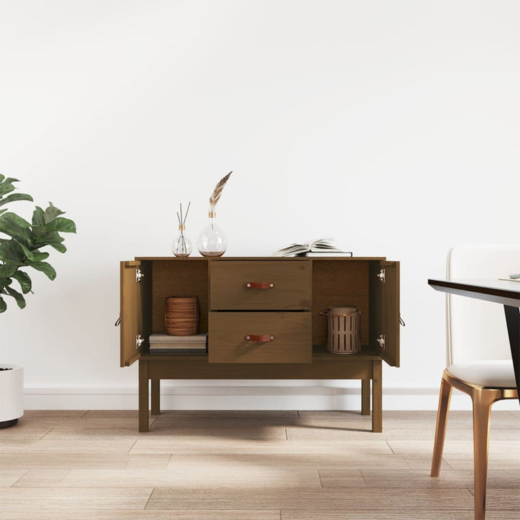 Credenza Miele 110x40x78 cm in Legno Massello di Pino