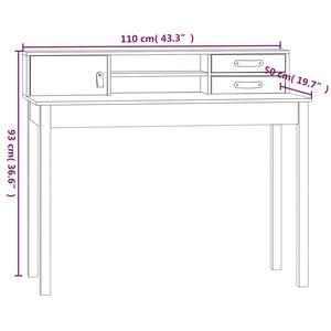 Scrivania Miele 110x50x93 cm in Legno Massello di Pino cod mxl 62791