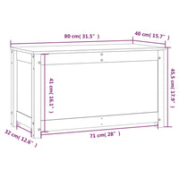 Contenitore Portaoggetti 80x40x45,5cm Legno Massello Pino 823534