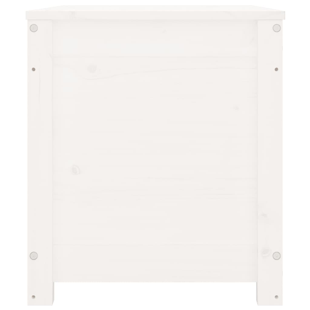 Contenitore Portaoggetti Bianco 80x40x45,5cm Massello di Pino 823535